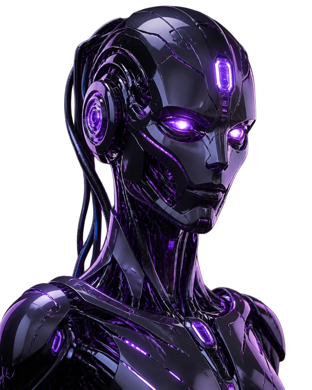 Cybernetic robot model representing AI-powered workflow automation